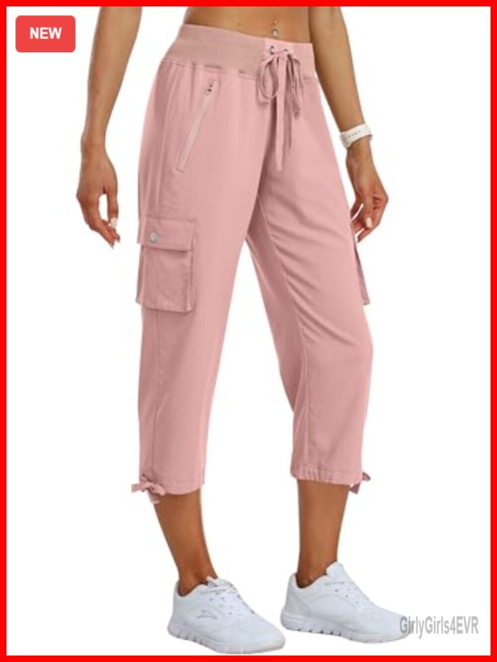 Women's Cargo Capris Hiking Pants Lightweight Quick Dry Stretch Athletic Pockets